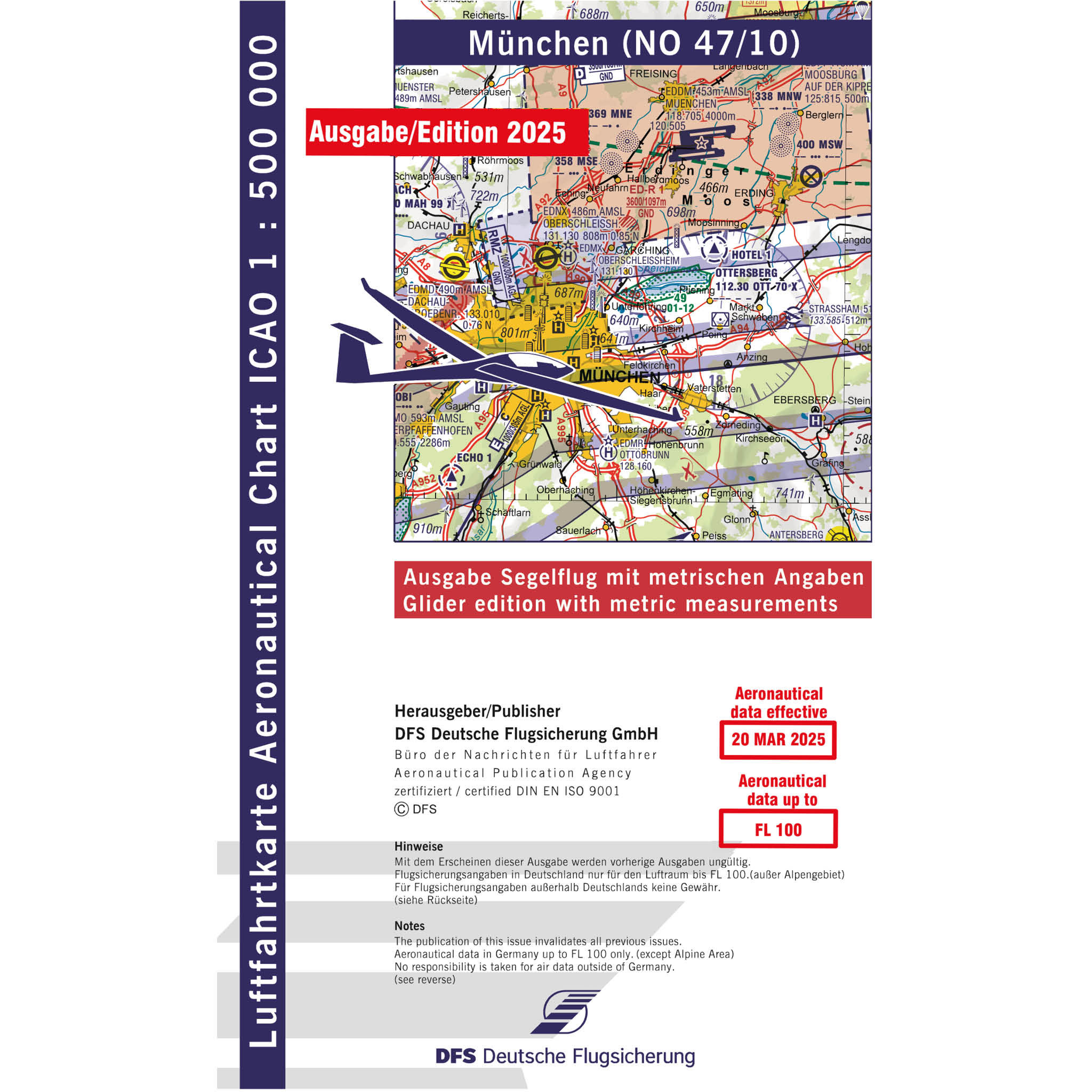 ICAO Glider Chart Germany non laminated, Single Chart ICAO Glider Chart Germany non laminated, Single Chart