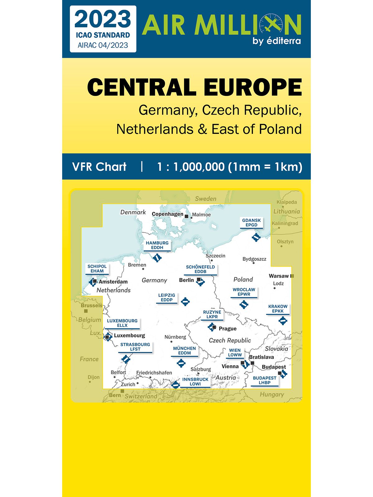 Central Europe - Air Million VFR-Karte 1:1.000.000, gefaltet