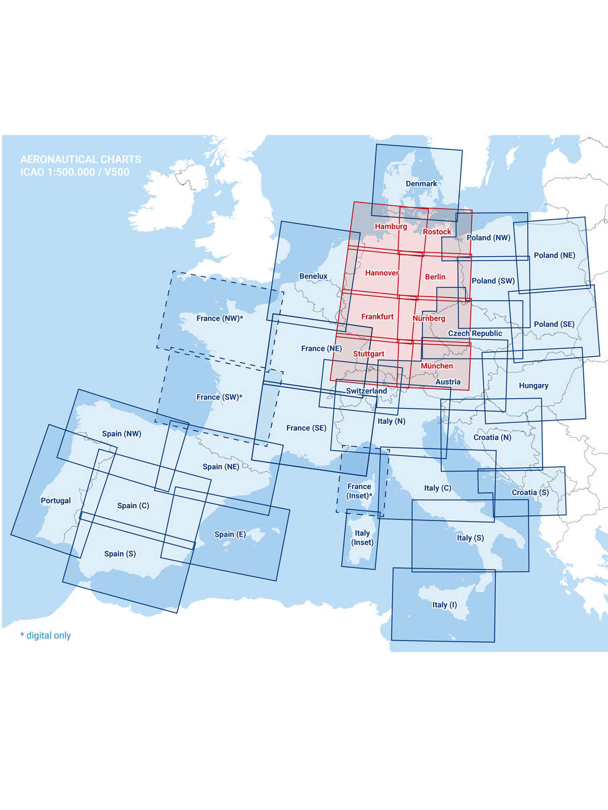 ICAO Germany laminated, Single Chart ICAO Germany laminated, Single Chart