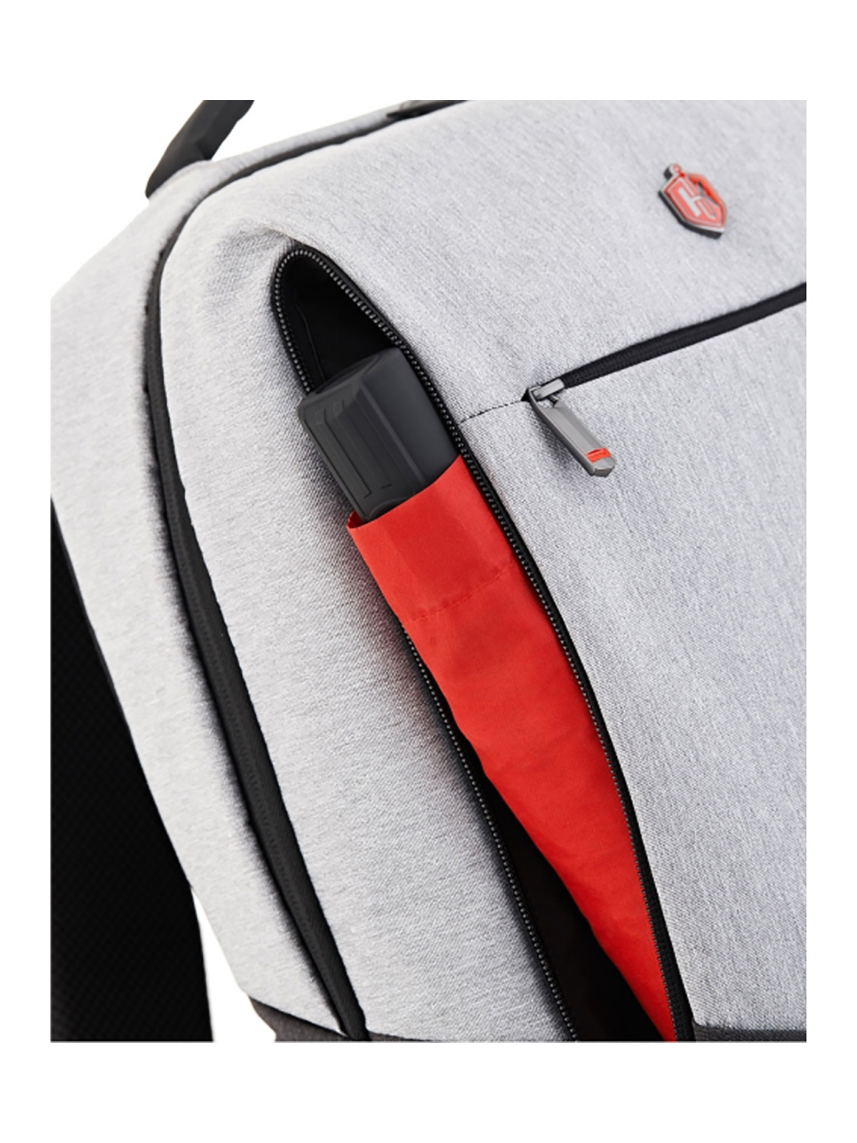 Business Formal I Rucksack - hellgrau/schwarz, 19,6 Liter Volumen, USB-A Anschluss