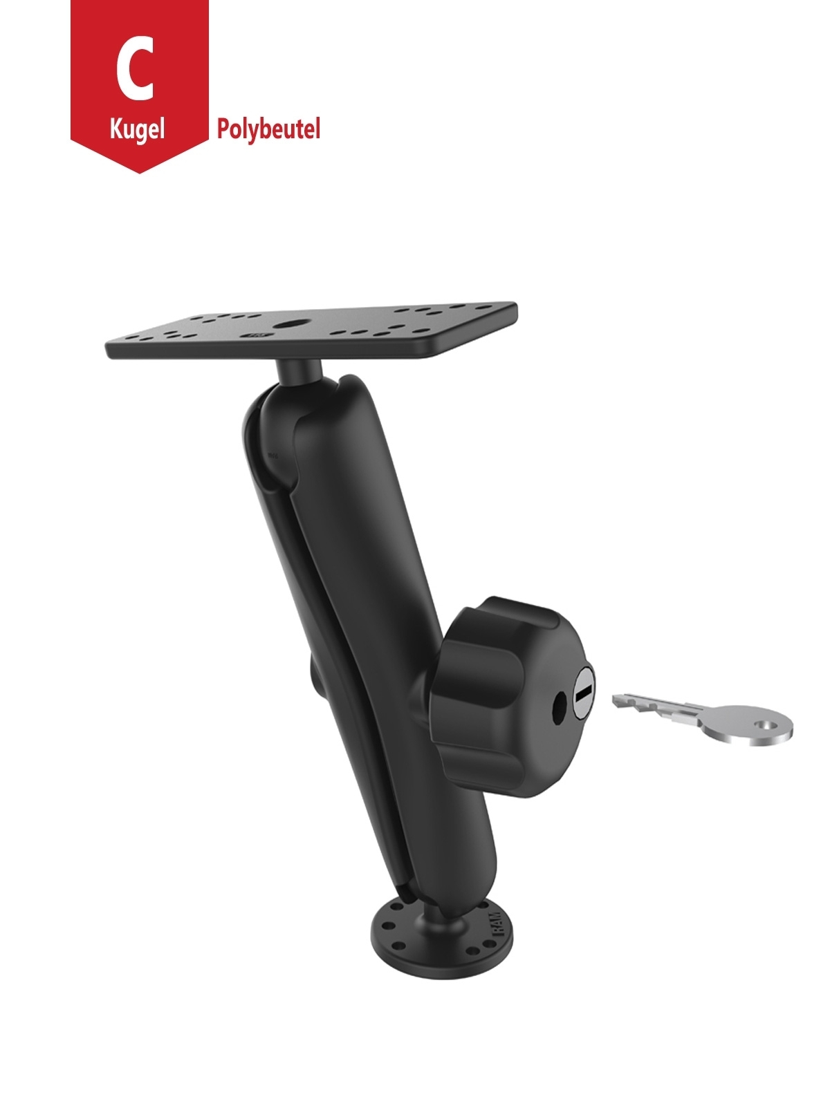 RAM MOUNT W/ 1.5" BALLS & D LENGTH LOCK