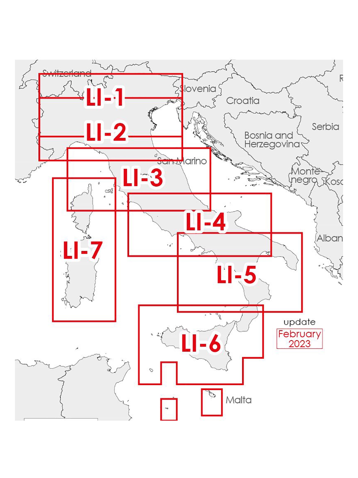 Italy LI-5 - AvioPortolano VFR Chart, Paper, laminated, folded, 2024