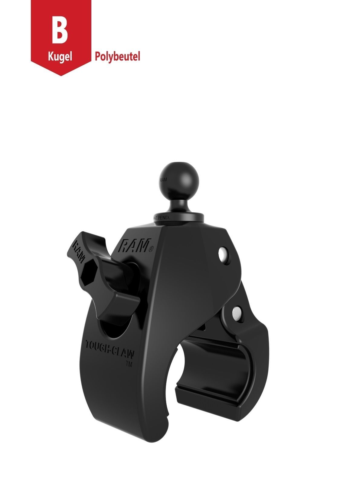 RAM MOUNTS Large Tough-Claw with 1" Ball (B)