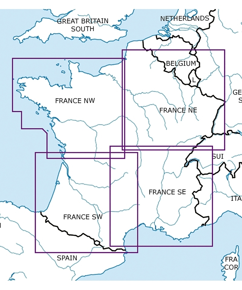 Frankreich Süd-West - Rogers Data VFR Karte, 1:500.000, laminiert, gefaltet