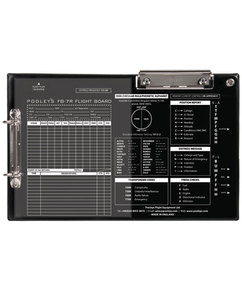 Pooleys FB-7 Flight Board - for right-hand users