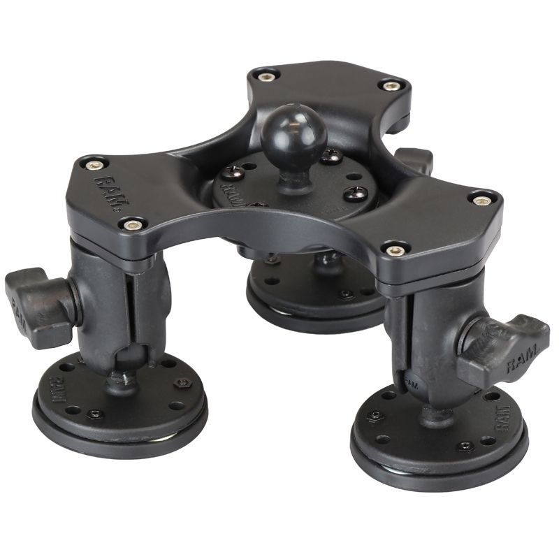 RAM TRIPLE MAGNETIC BASE W/ 1" BALL