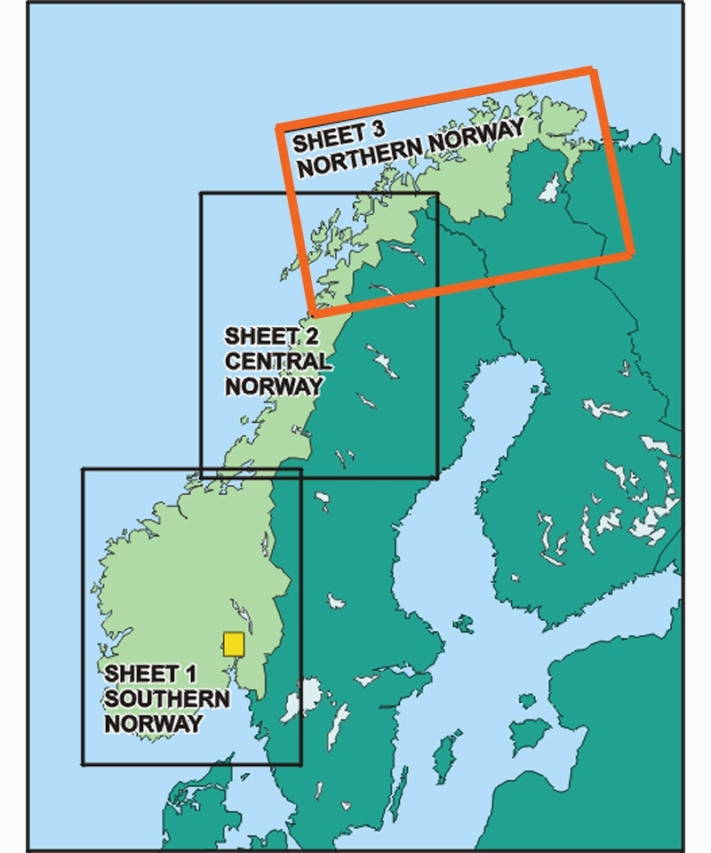 Norwegen ICAO Karte - Blatt Nord, Papier ohne Folie, gefaltet