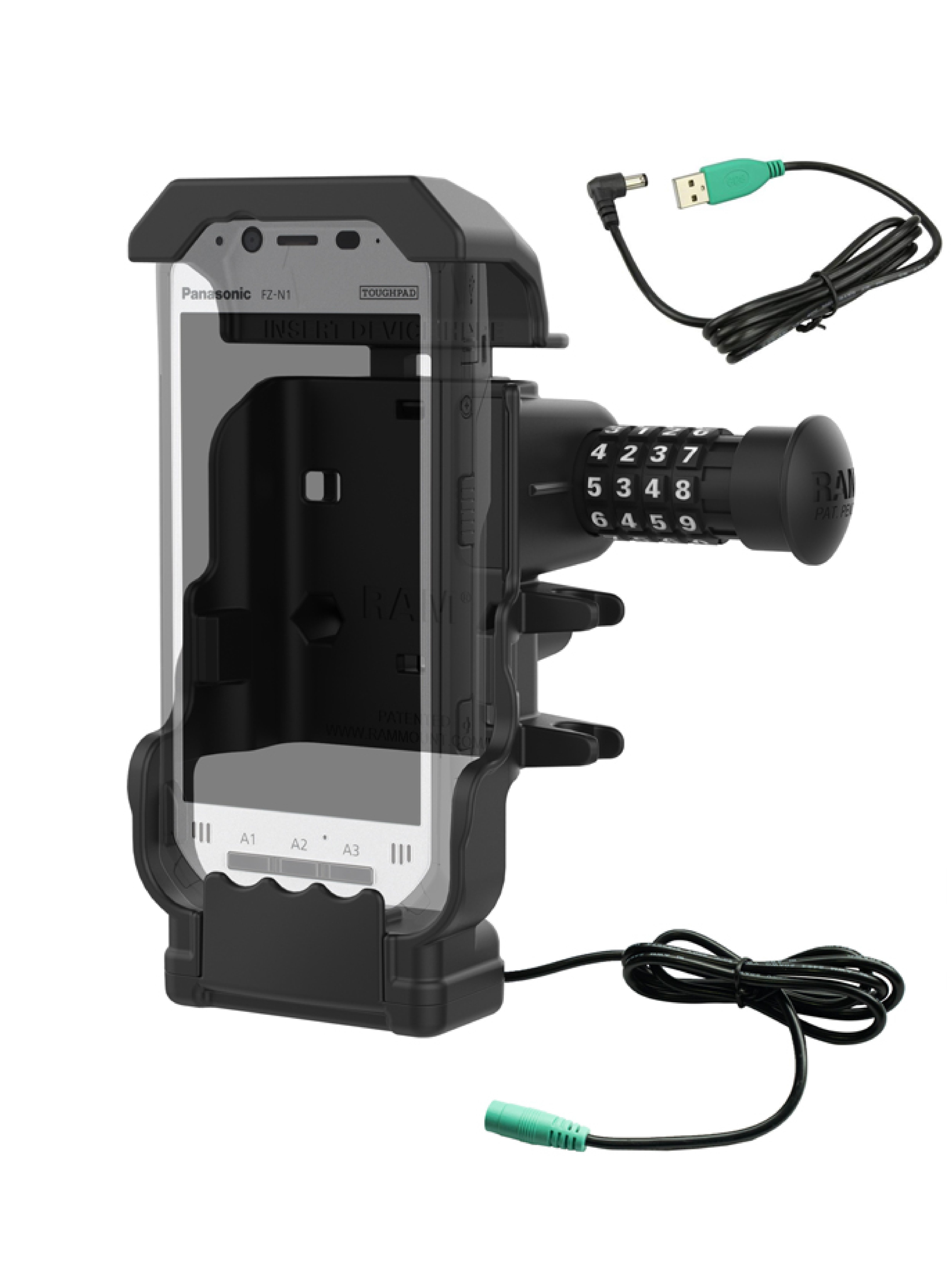 RAM® Powered Combo-Locking Dock for Panasonic Toughbook FZ-N1 & FZ-F1