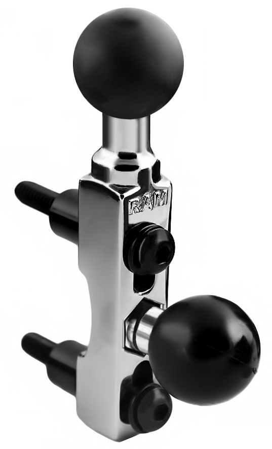 CHROME CYCLE HANDLEBAR BASE W/ 2 BALLS