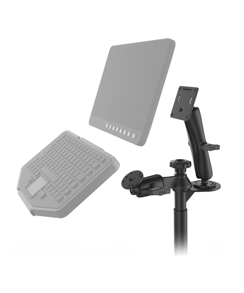 RAM® Tele-Pole™ with 8” & 9” Poles and Double Ball 75x75mm VESA Mount