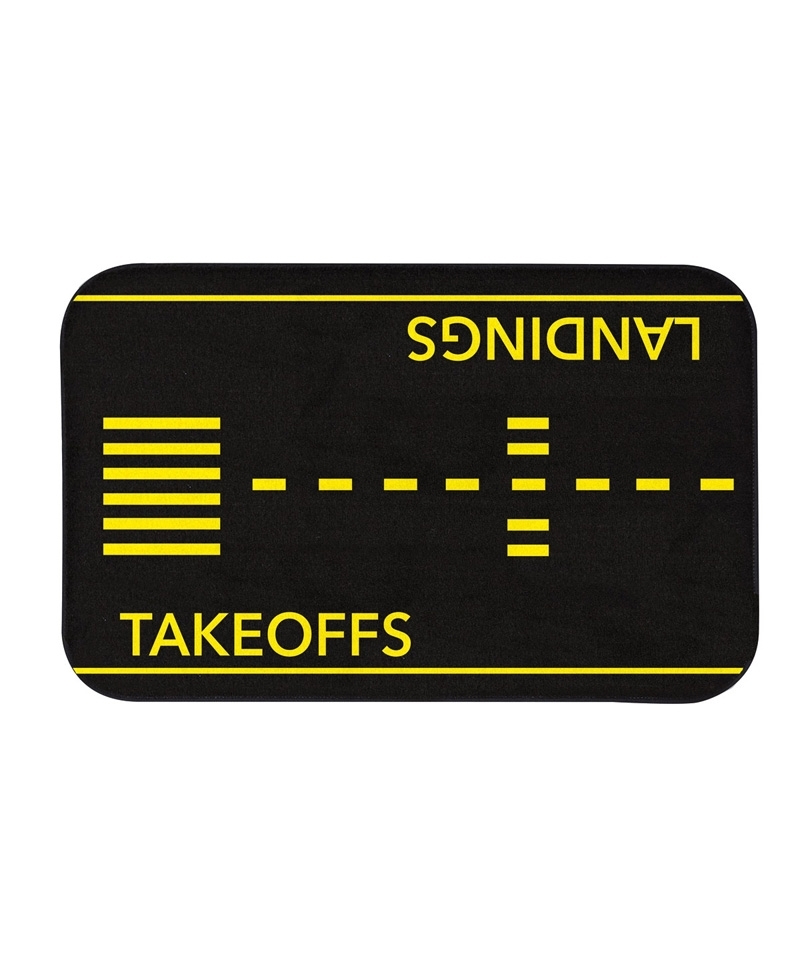 Fussmatte Takeoffs / Landings - schwarz-gelb, ca. 45 x 75 cm