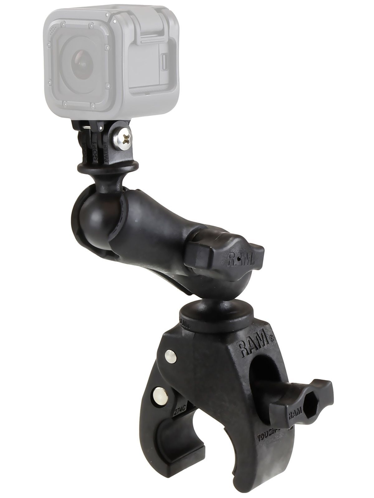 RAM® Tough-Claw™ Double Ball Mount with Universal Action Camera Adapter