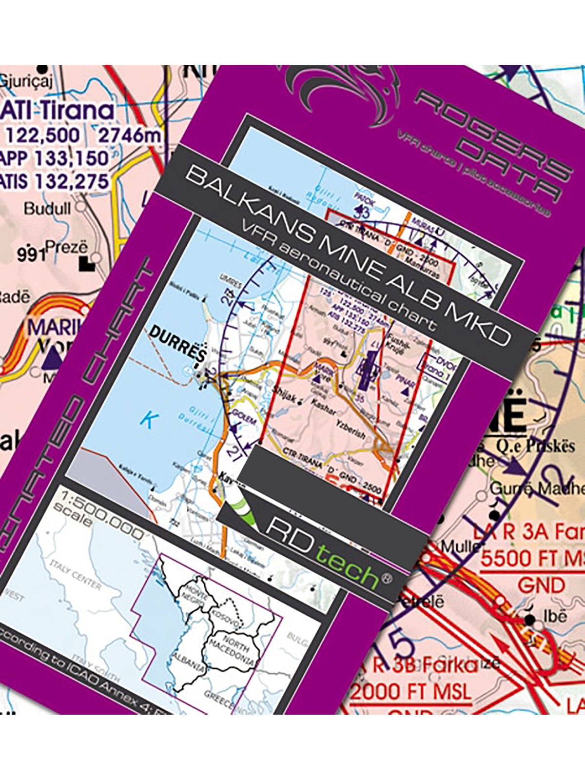 Balkan - Rogers Data VFR Chart, 1:500,000, laminated, folded, 2024