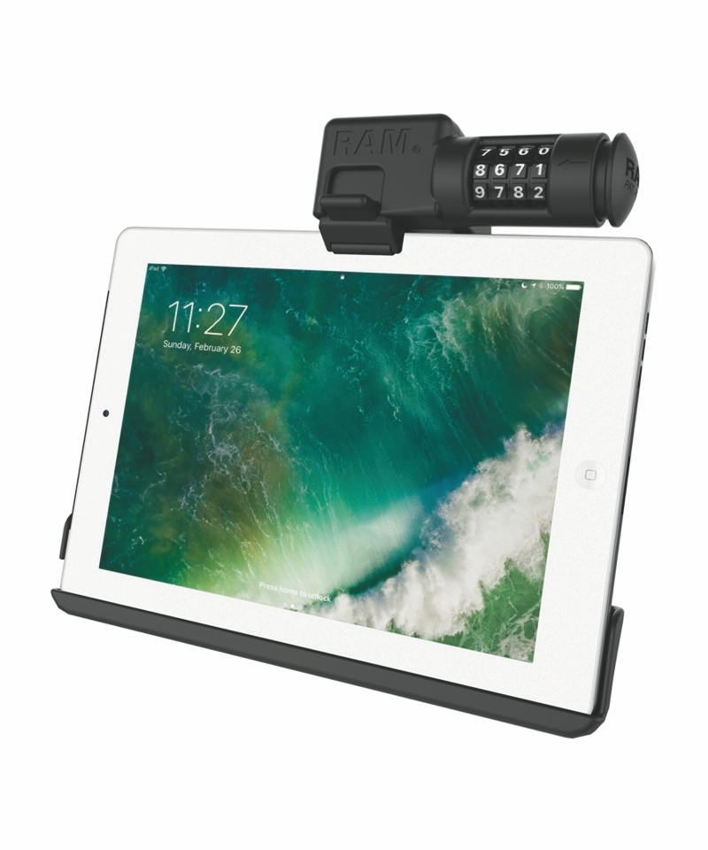 RAM Mounts EZ-Roll'r Form-Fit Holder (Combo-Locking) for Apple iPad (5. & 6. Gen.), Air 1-2, Pro 9.7 - Without Case