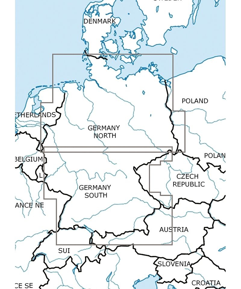 Deutschland Süd - Rogers Data VFR Karte, 1:500.000, laminiert, gefaltet, 2024