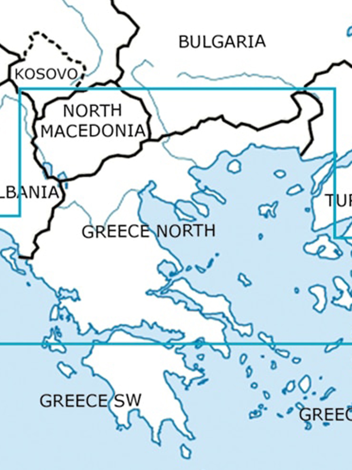 Griechenland Nord - Rogers Data VFR Karte, 1:500.000, laminiert, gefaltet, 2023