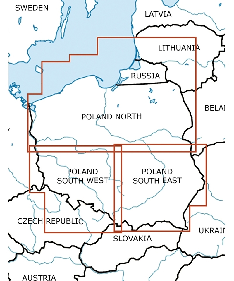 Poland North - Rogers Data VFR Chart, 1:500,000, laminated, folded Poland North - Rogers Data VFR Chart, 1:500,000, laminated, folded