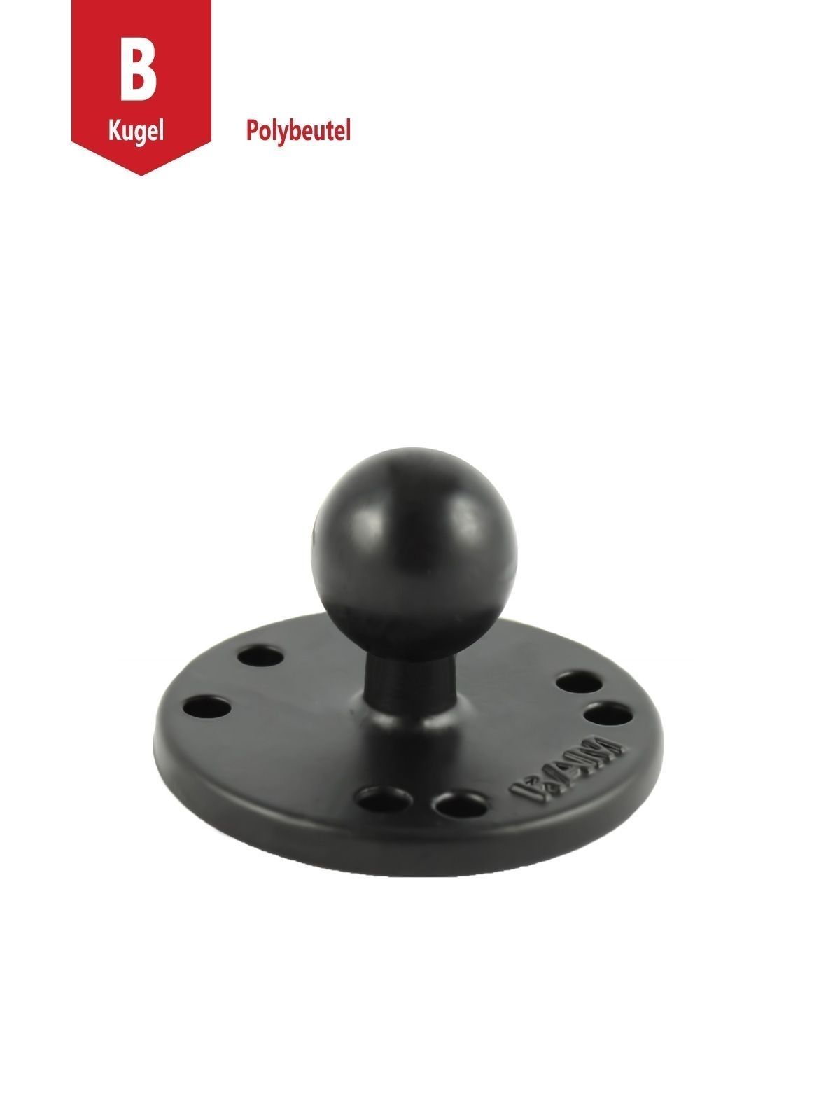 RAM Mounts Aufbau-Set - B-Kugel (1 Zoll), 2x runde Basisplatte (AMPS), mittlerer Verbindungsarm