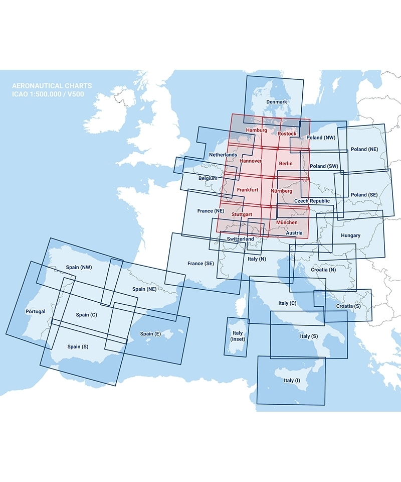 Italien Zentral V500 VFR-Karte - Papier, gefaltet, 2024