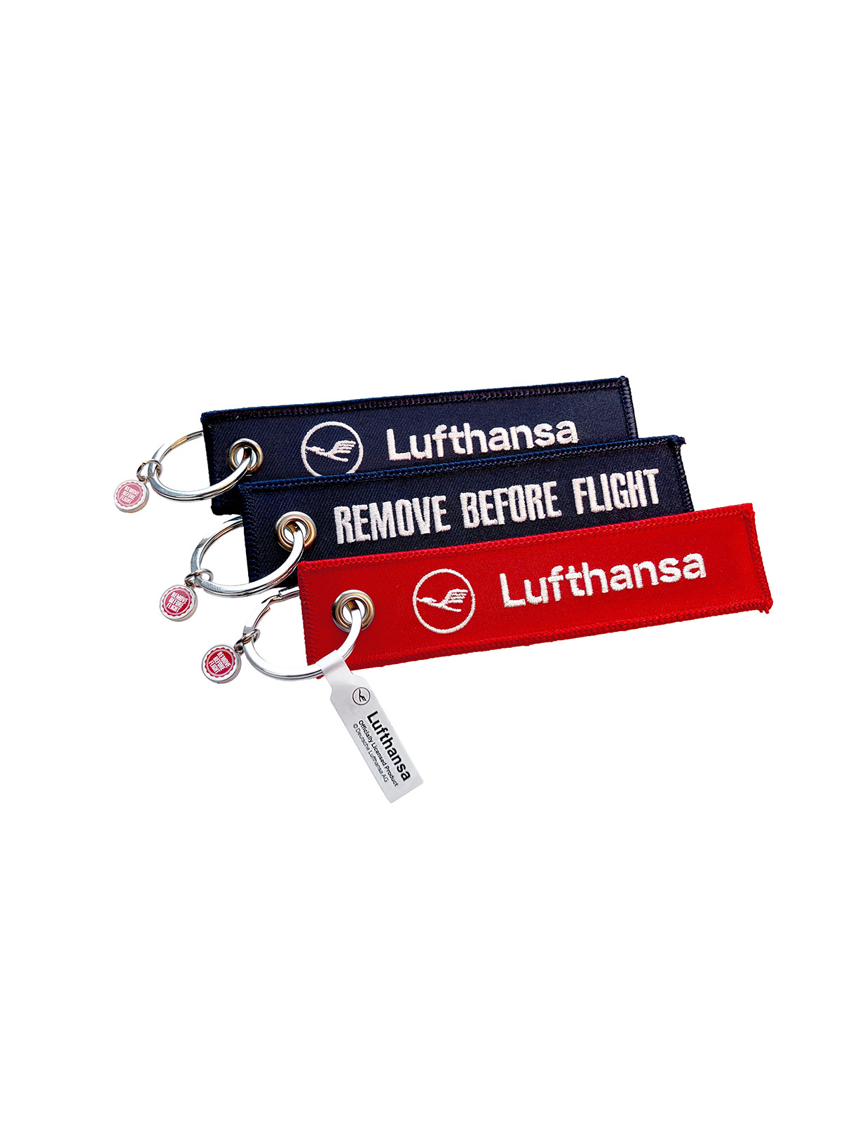 Lufthansa REMOVE BEFORE FLIGHT Schlüsselanhänger 3er-Set - Airbus A350 / REMOVE BEFORE FLIGHT