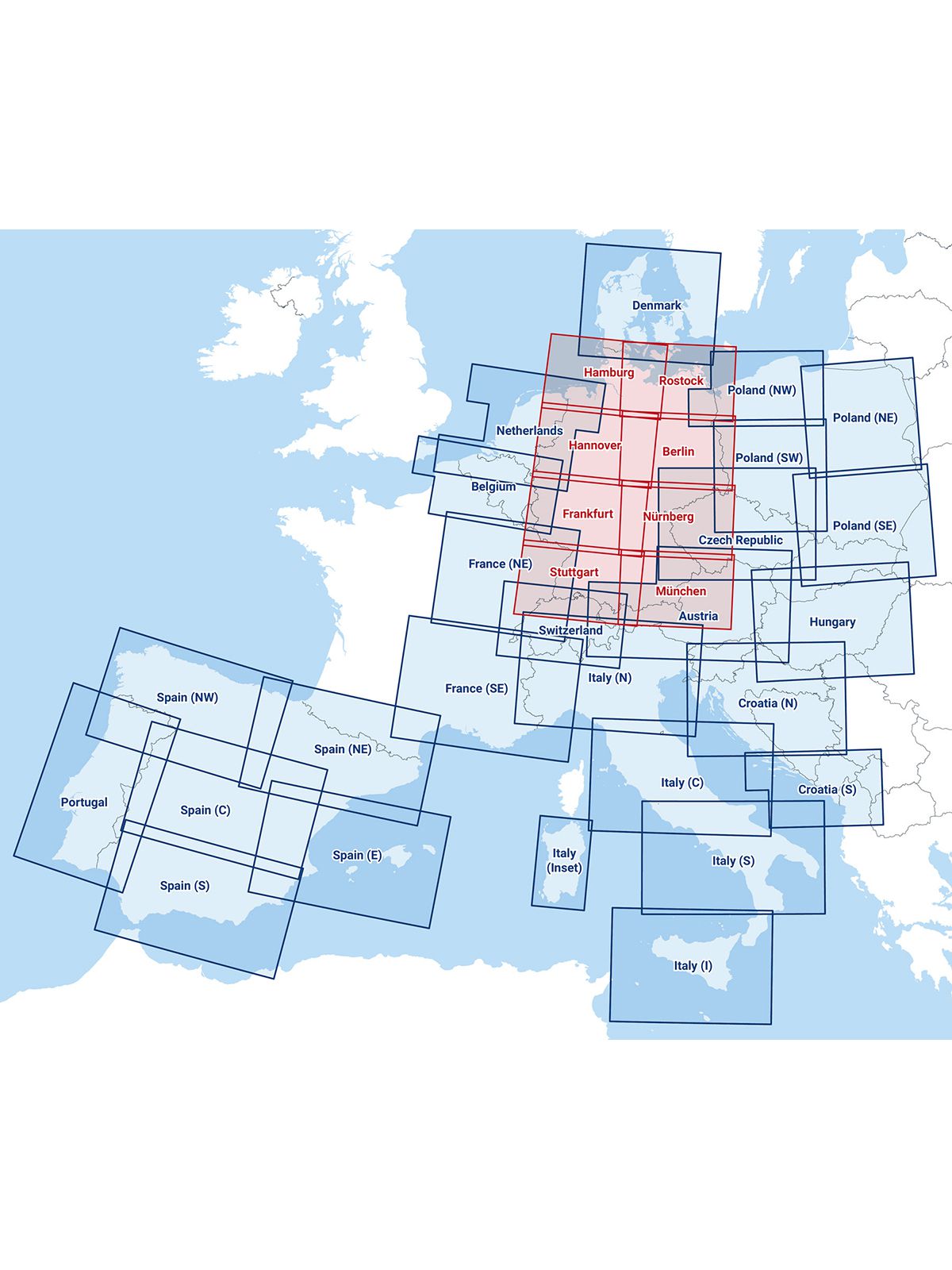 Hannover / Frankfurt / Stuttgart - Zusammengesetzte ICAO Karte mit Folie, 2024