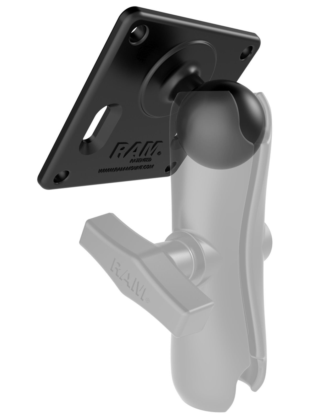 RAM MOUNT Set C Ball (1.5") with 2 VESA Square Bases and Connecting Arm (5.5") - RAM-246-2461U