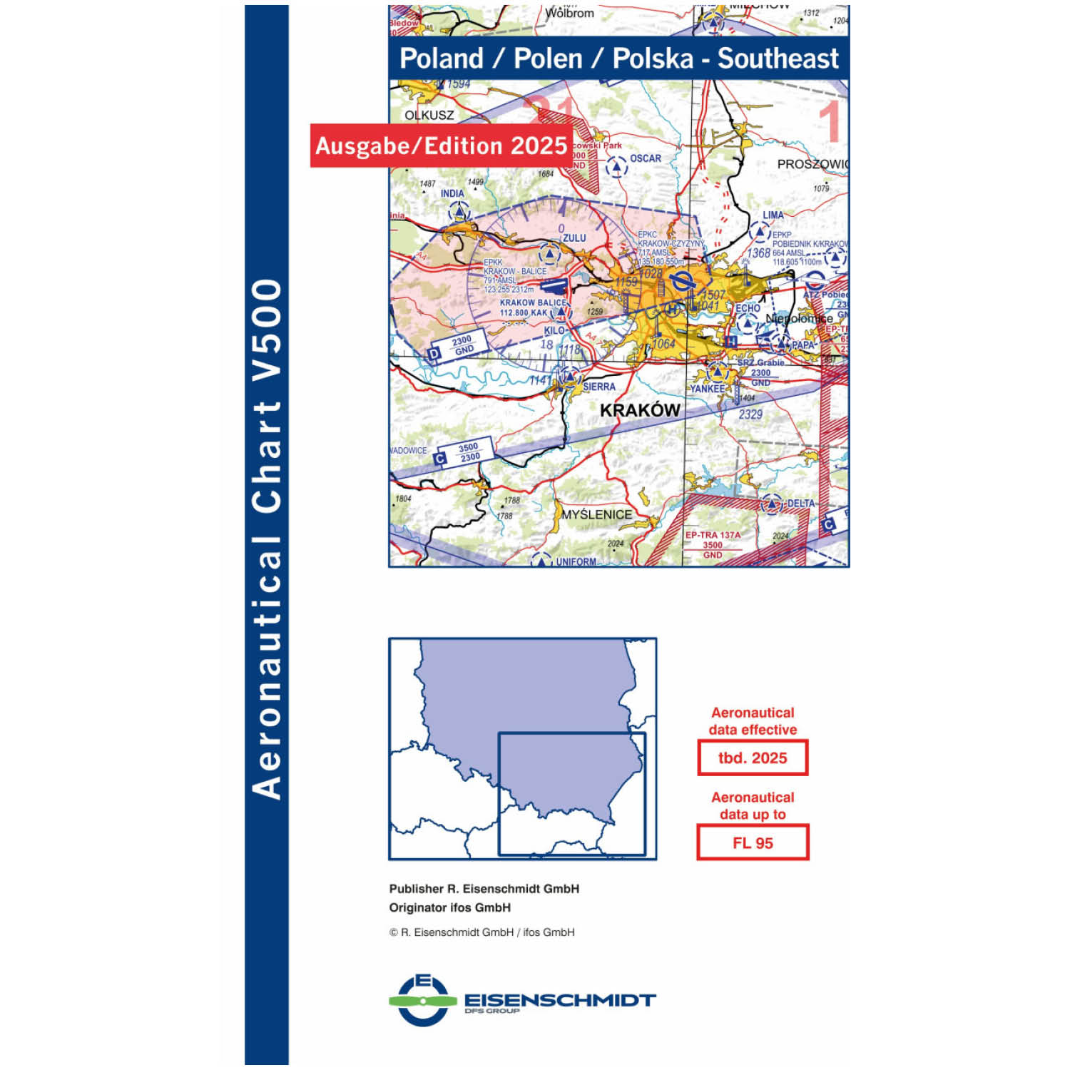 Polen Südost V500 VFR-Karte - Papier, gefaltet, 2025