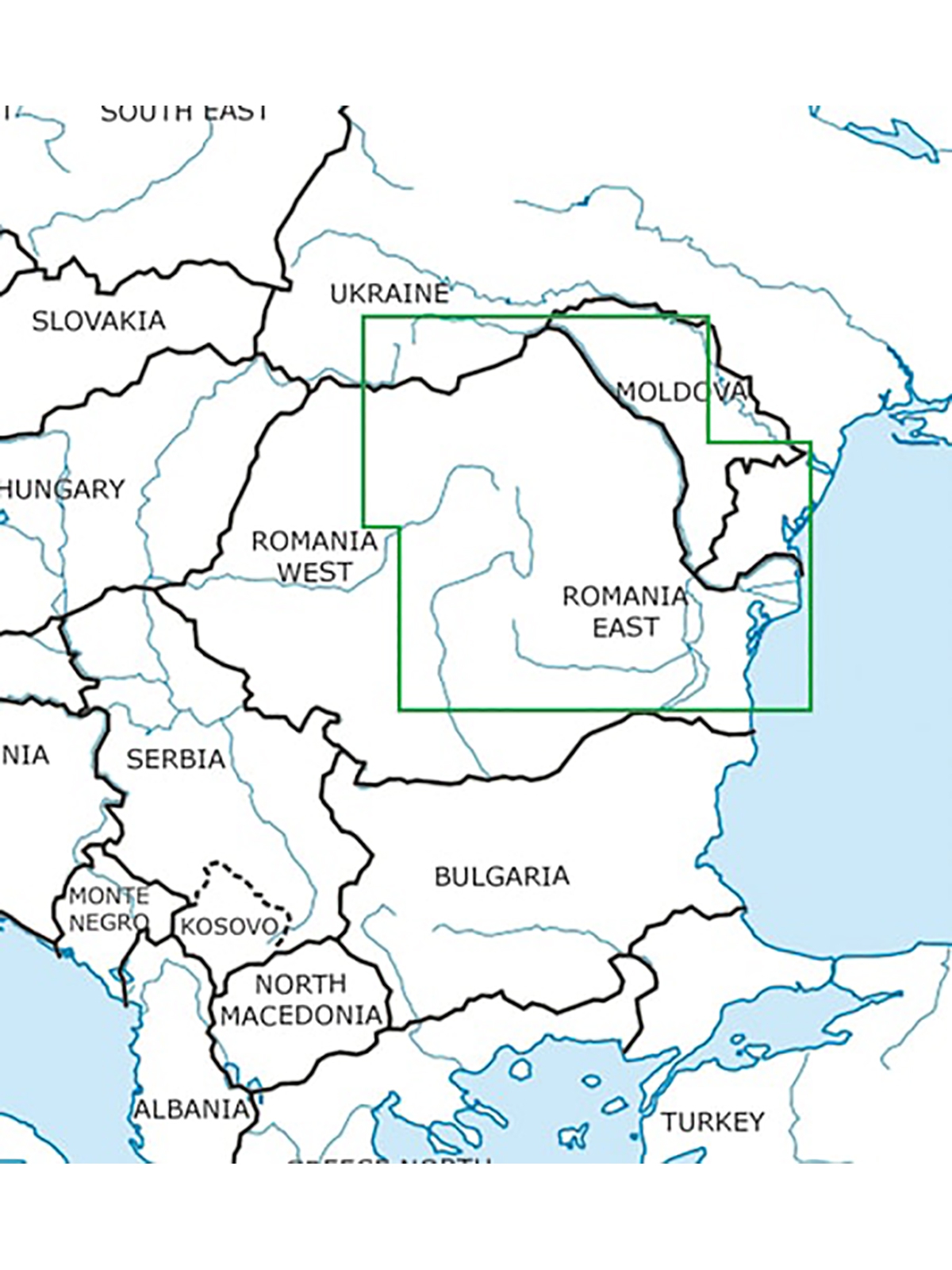 Romania East - Rogers Data VFR Chart, 1:500,000, laminated, folded, 2024