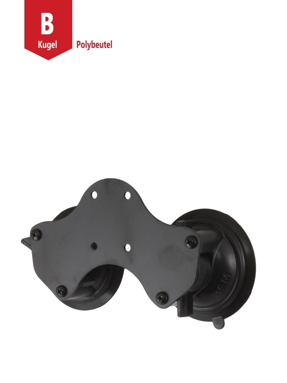 RAM MOUNTS Double Suction Cup Base with universal AMPS Hole Pattern