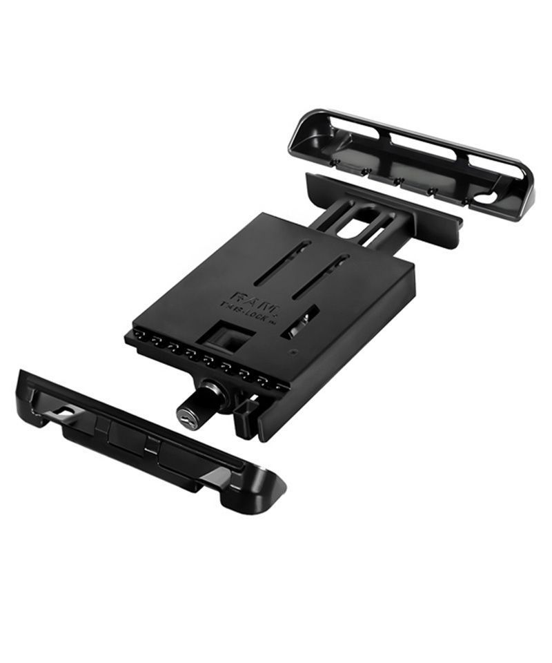 RAM Mounts Universal Tab-Lock Halteschale (abschließbar) für 10 Zoll Tablets - AMPS-Aufnahme, Schrauben-Set, im Polybeutel