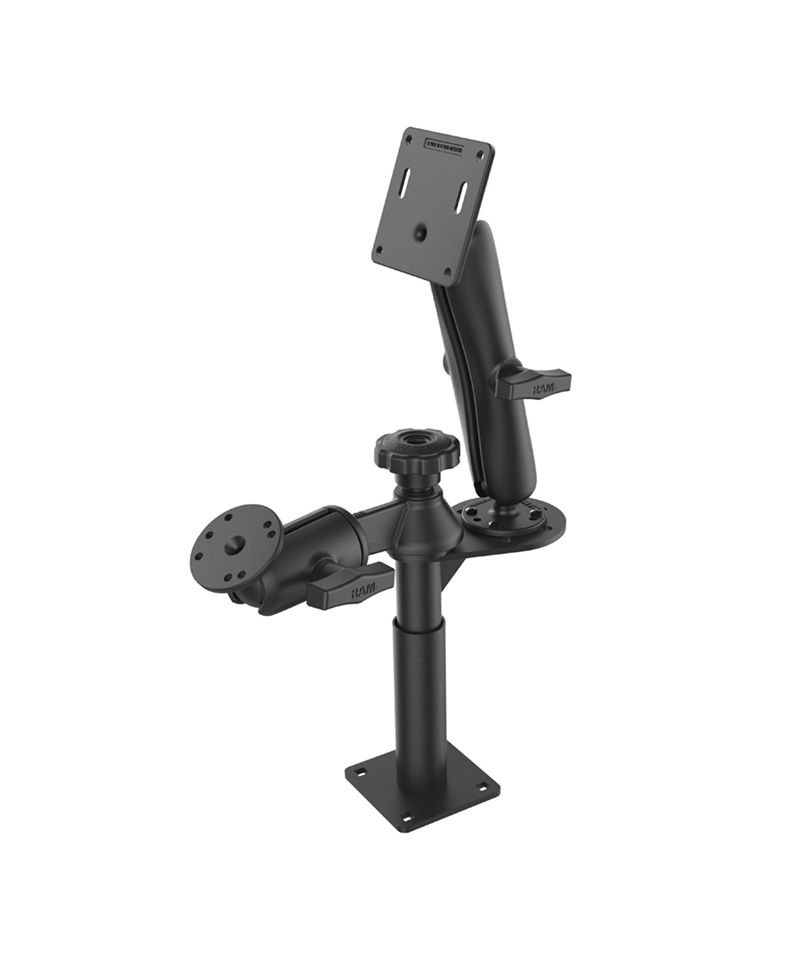 RAM® Tele-Pole™ with 4” & 5” Poles and Double Ball 75x75mm VESA Mount
