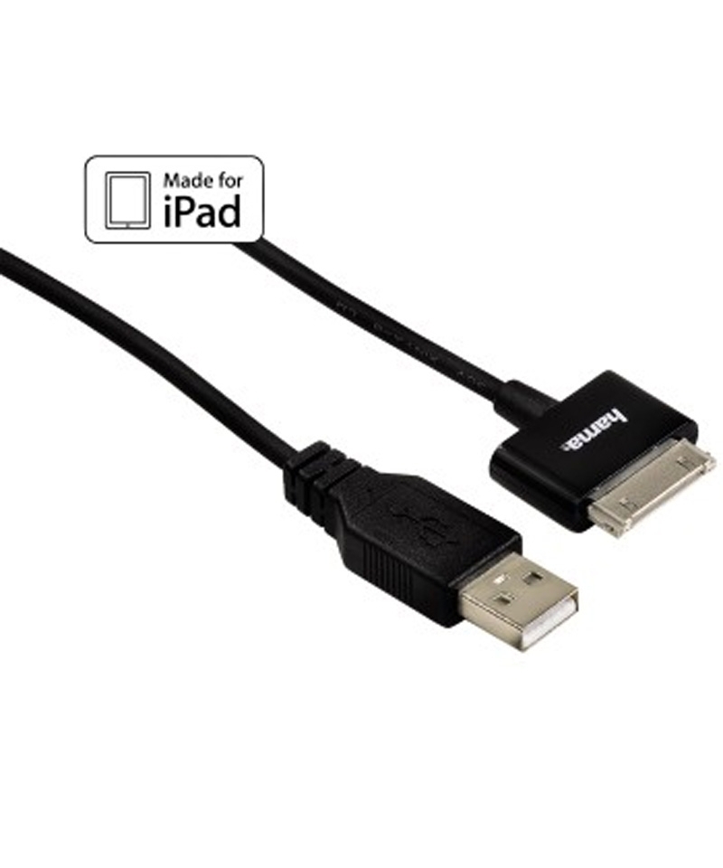 Hama USB Lade-/Sync-Kabel für Apple iPad (30-Pin) - schwarz, 1 m