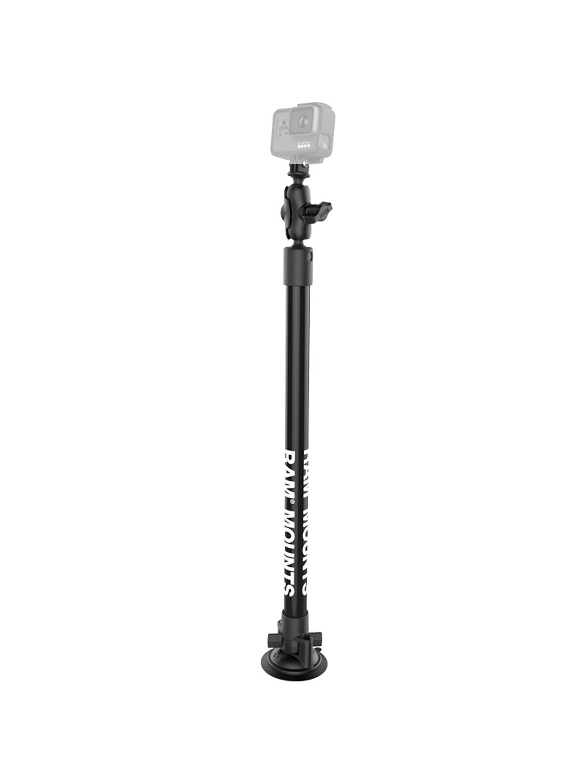 RAM Mounts Twist-Lock Suction Mount with 18" Pole & Action Camera Adapter - B-Ball