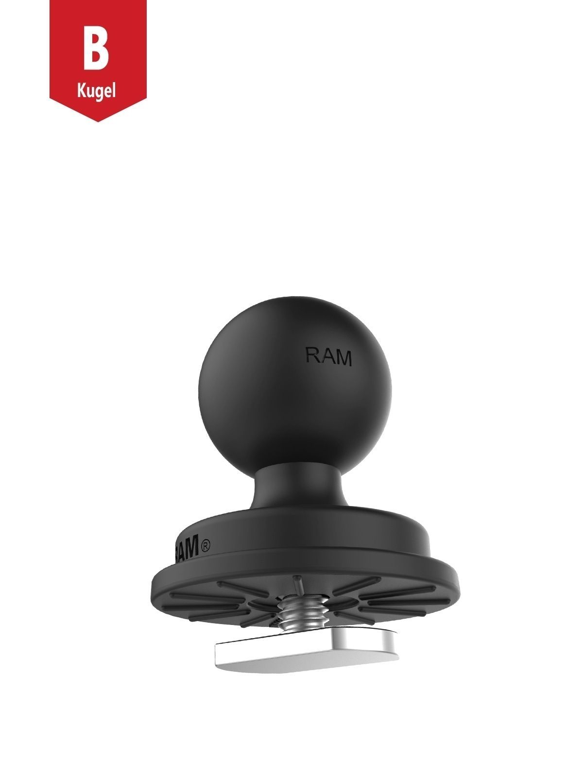 RAM Mounts Track Ball mit T-Slot für Tough-Track Schienen - B-Kugel (1 Zoll), im Polybeutel