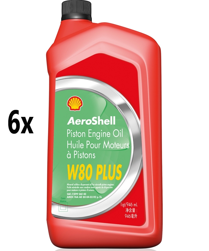 AeroShell Oil W80 PLUS - Karton (6x 1 AQ Flaschen, US-Quart)