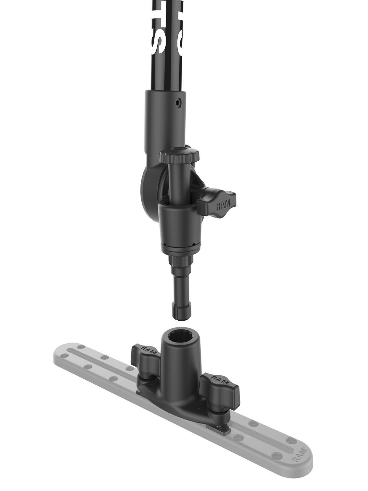 RAM® Tough-Pole™ Camera Mount with Single Pipe & RAM® Track-Node™ Base