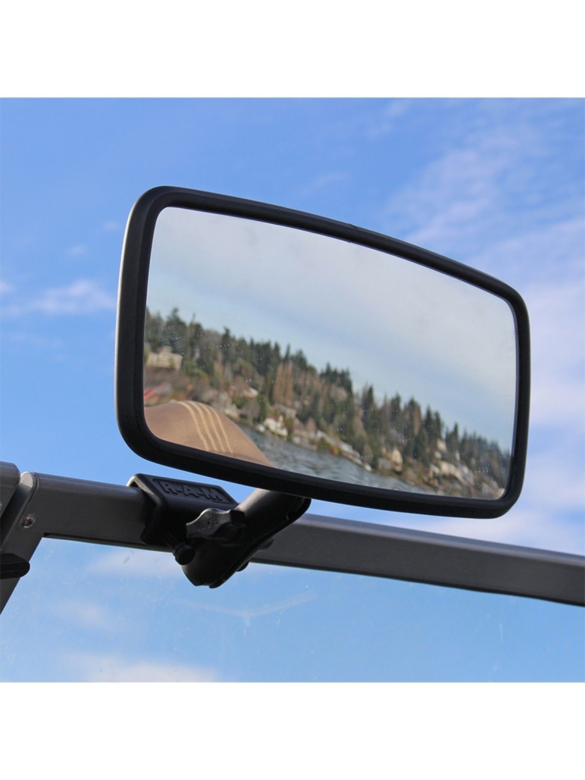 RAM WATER SKI MIRROR W/ WINSHIELD BRKT.