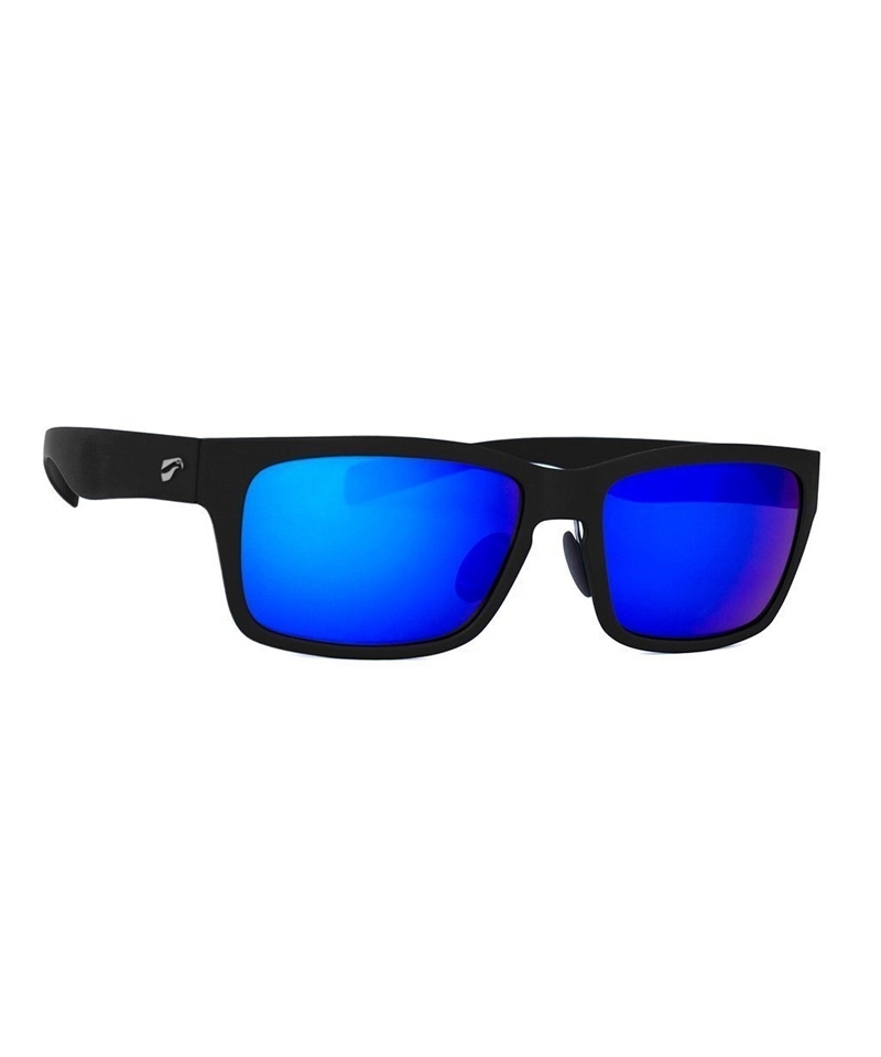 Flying Eyes Sunglasses Kingfisher - Matte Black Frame, Mirrored Sapphire Lenses