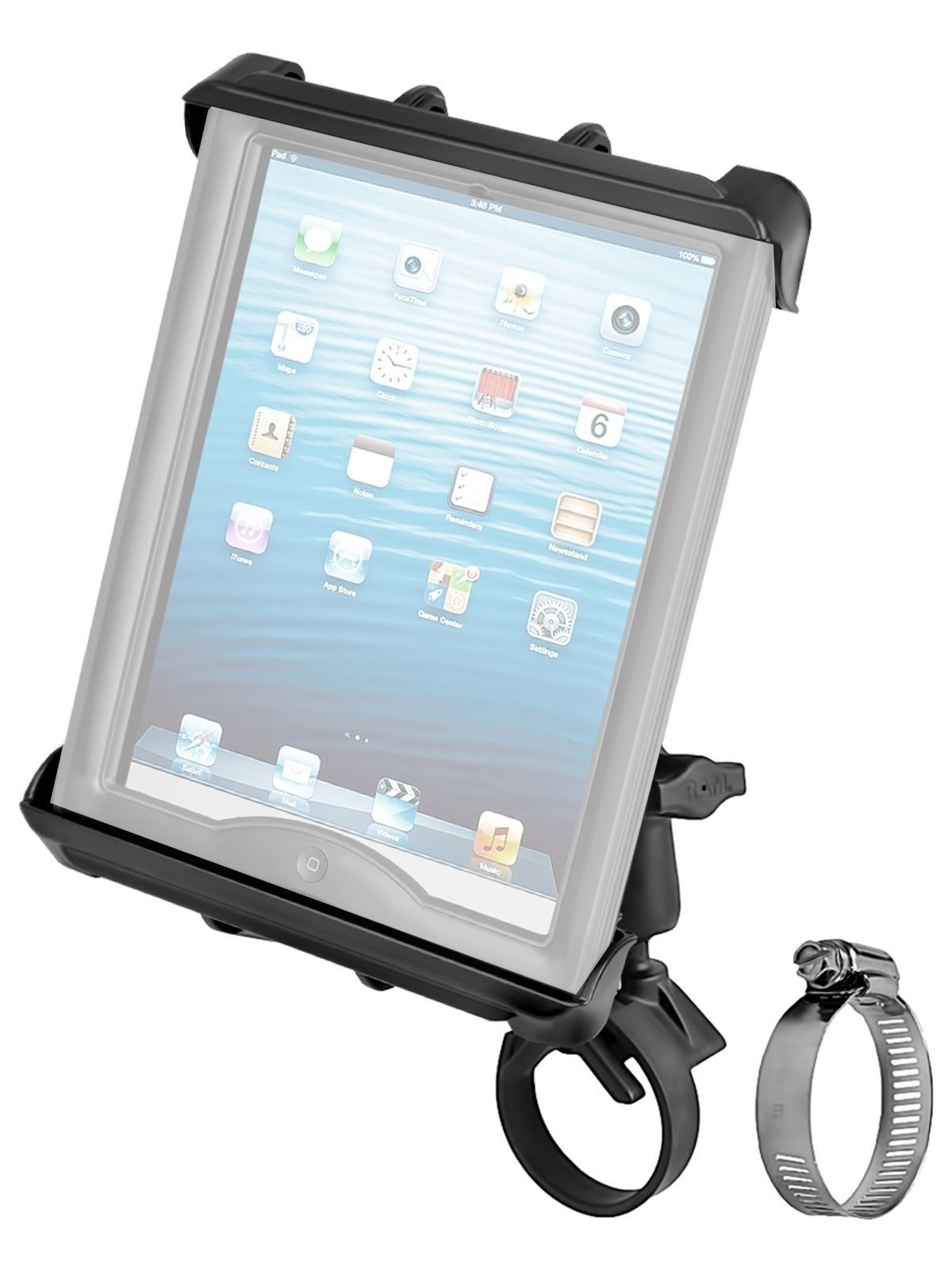 RAM Mounts Tablet-Halterung 10 Zoll Tablets - B-Kugel (1 Zoll), mit Rohrschelle