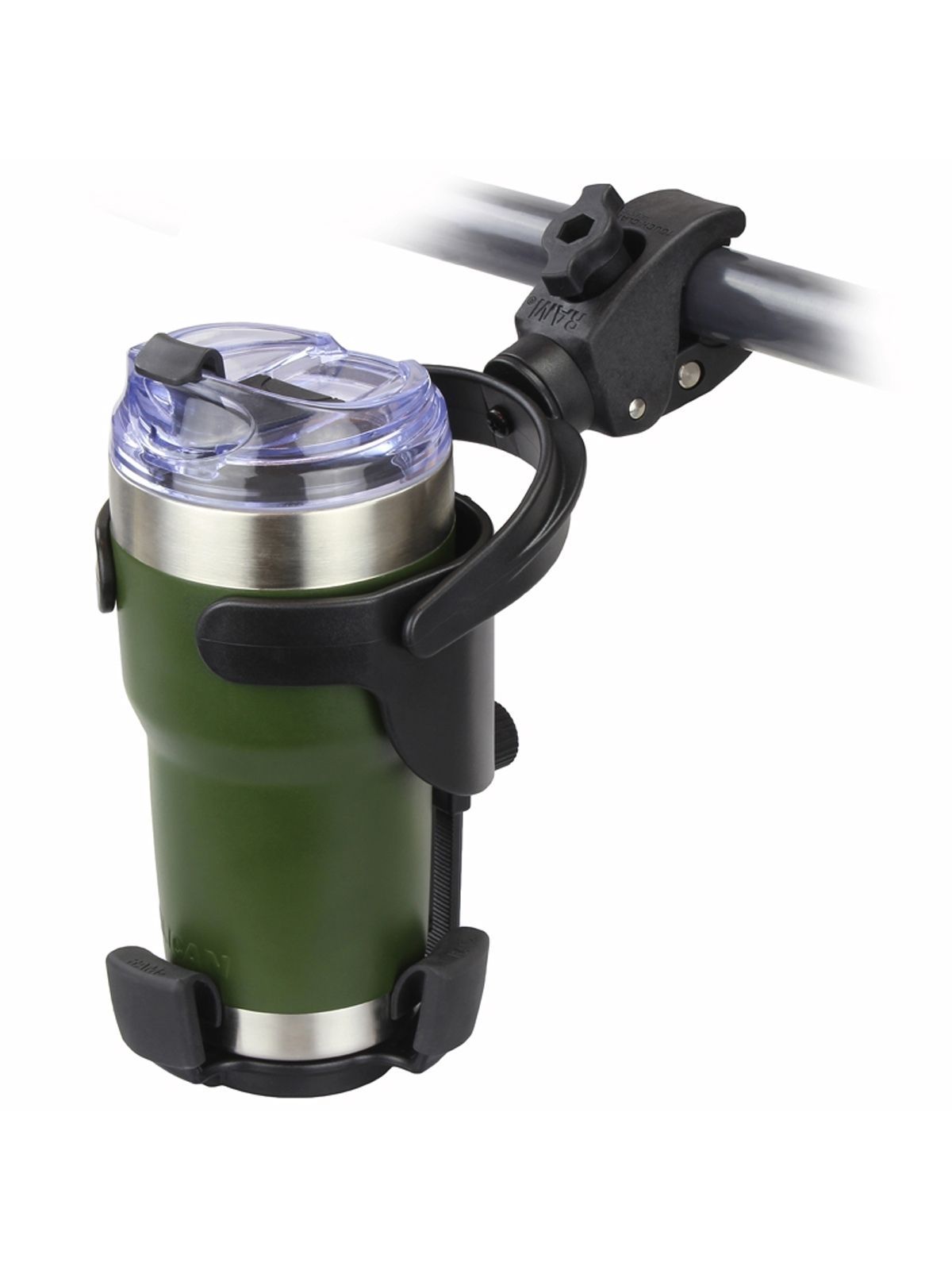 RAM Mounts Tough-Claw Getränkehalterung XL - B-Kugel (1 Zoll), Tough-Claw klein (Durchmesser 15,9-29,0 mm)