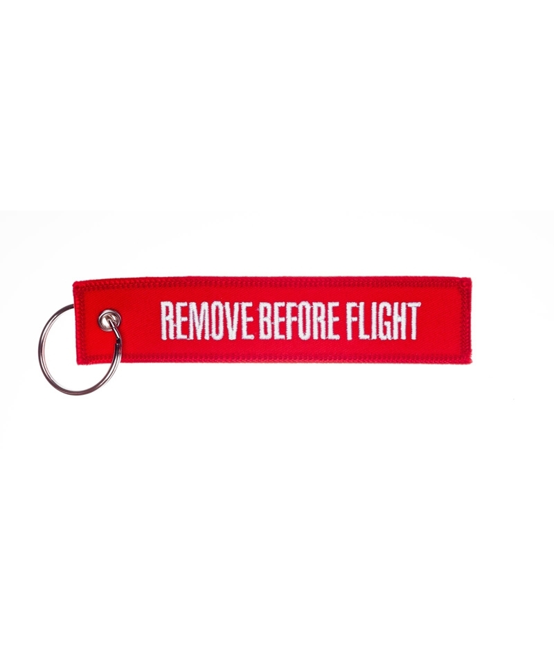 Schlüsselanhänger REMOVE BEFORE FLIGHT - rot/weiss