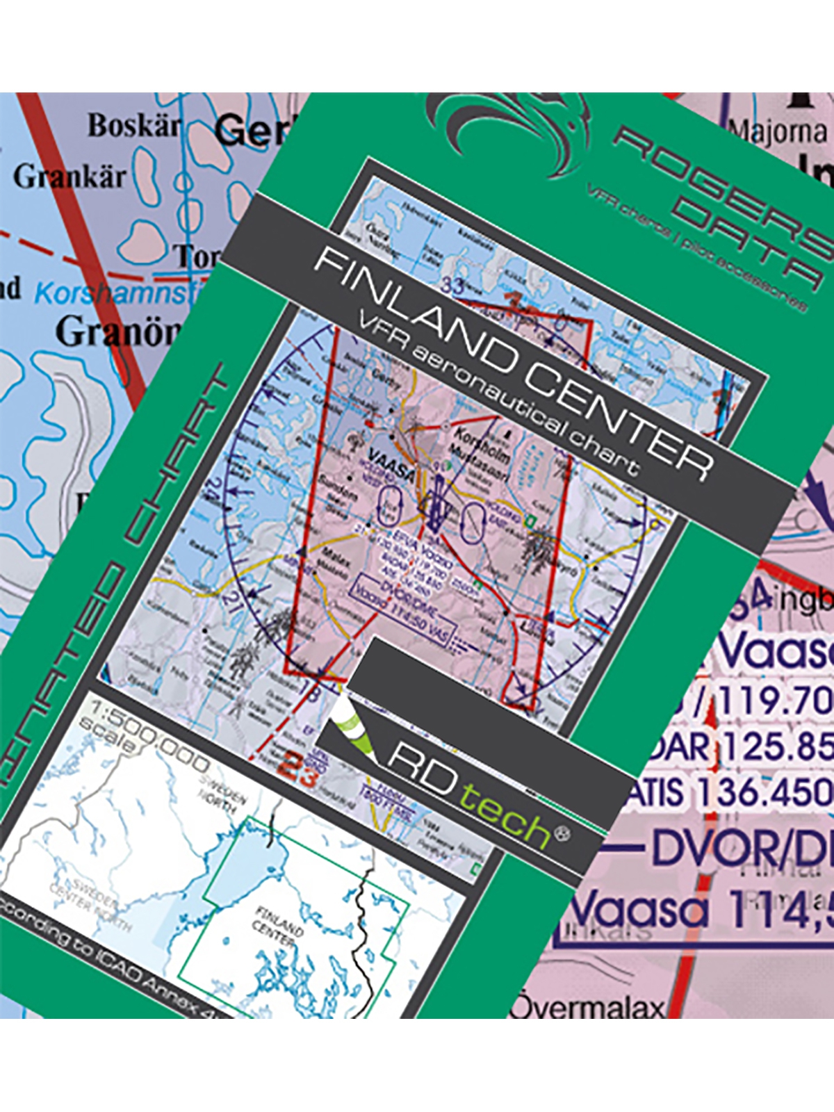 Finnland Mitte - Rogers Data VFR Karte, 1:500.000, laminiert, gefaltet, 2024