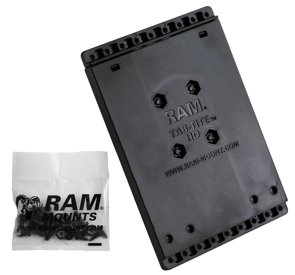 RAM Mounts Tab-Tite Backplate (without End Cups) with C-Ball Base - AMPS - Screw-Set