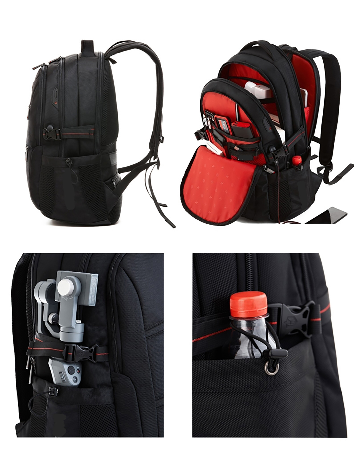Smart Casual Rucksack - schwarz, 36 Liter Volumen, außenliegender USB-Anschluss