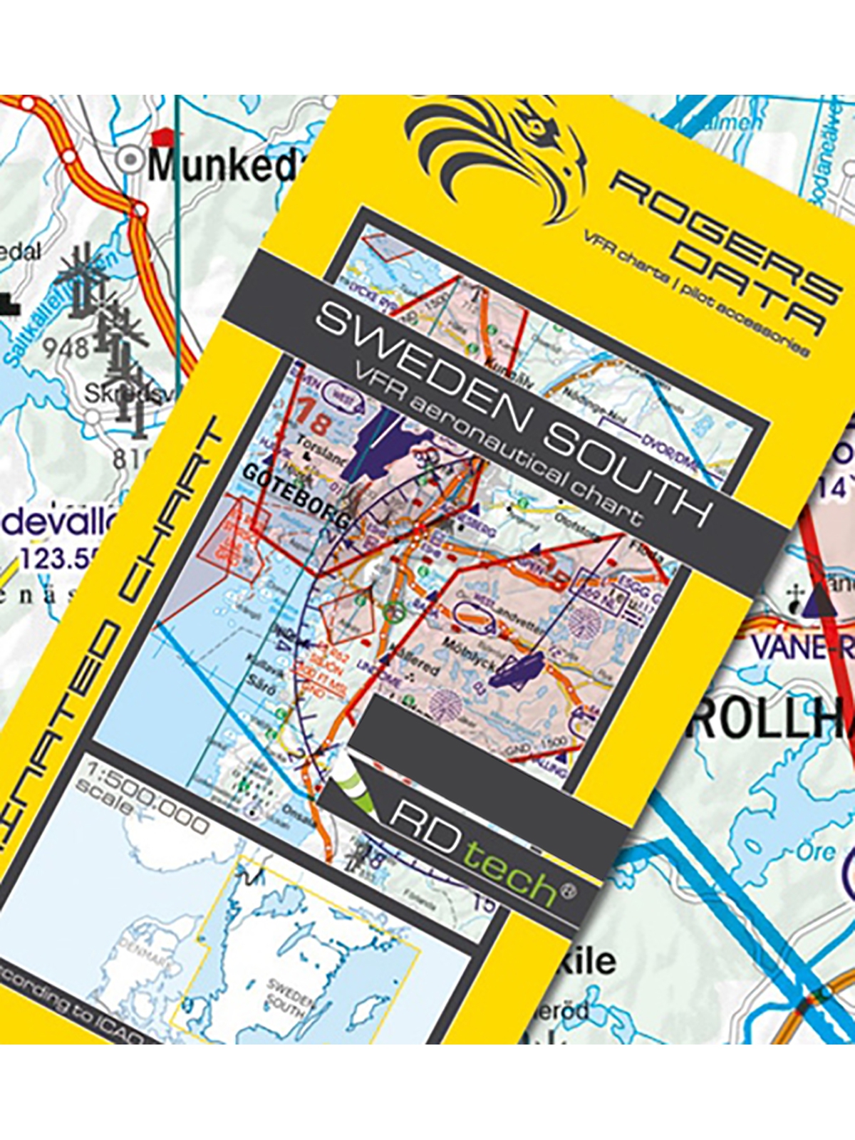 Sweden South - Rogers Data VFR Chart, 1:500,000, laminated, folded