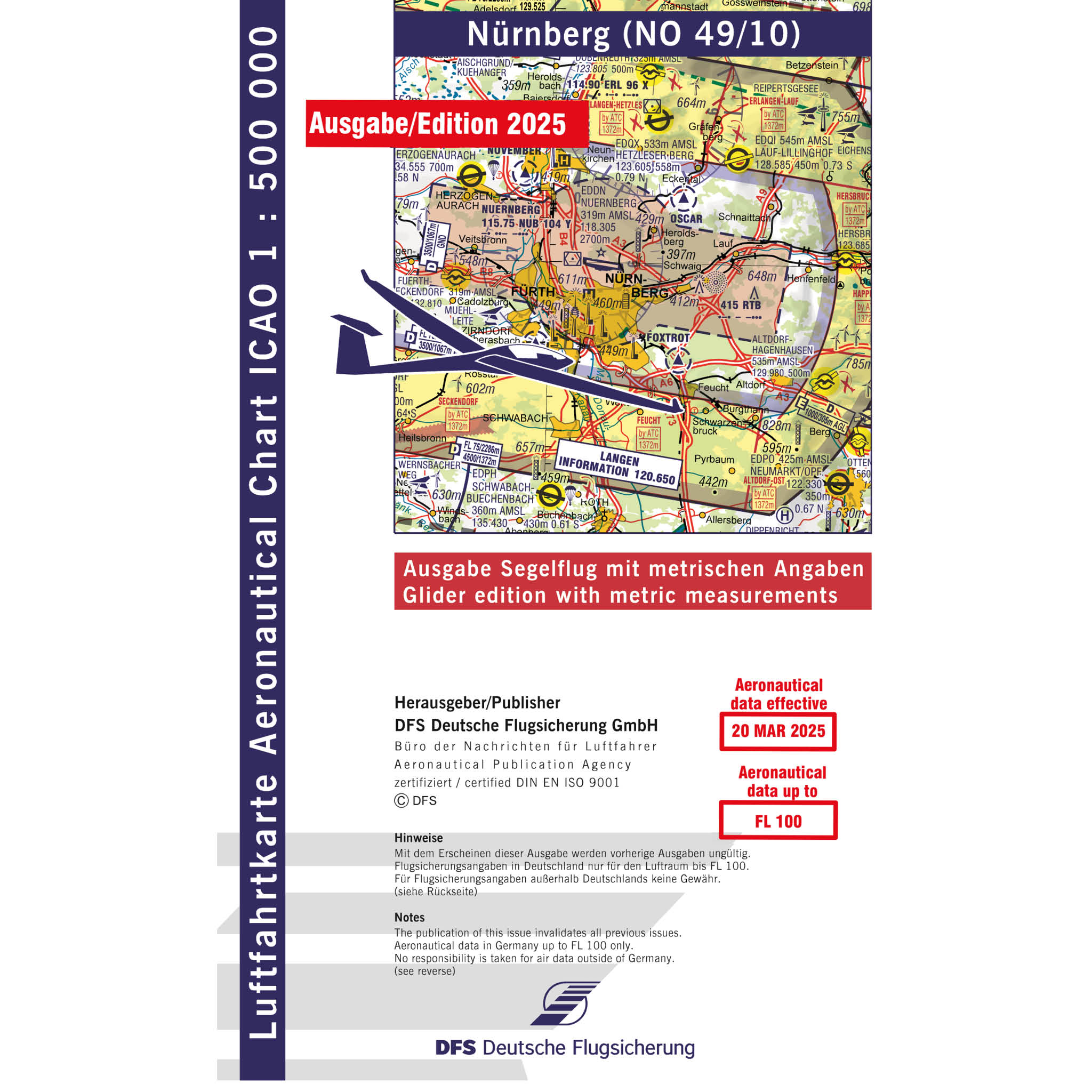ICAO Glider Chart Germany non laminated, Single Chart ICAO Glider Chart Germany non laminated, Single Chart