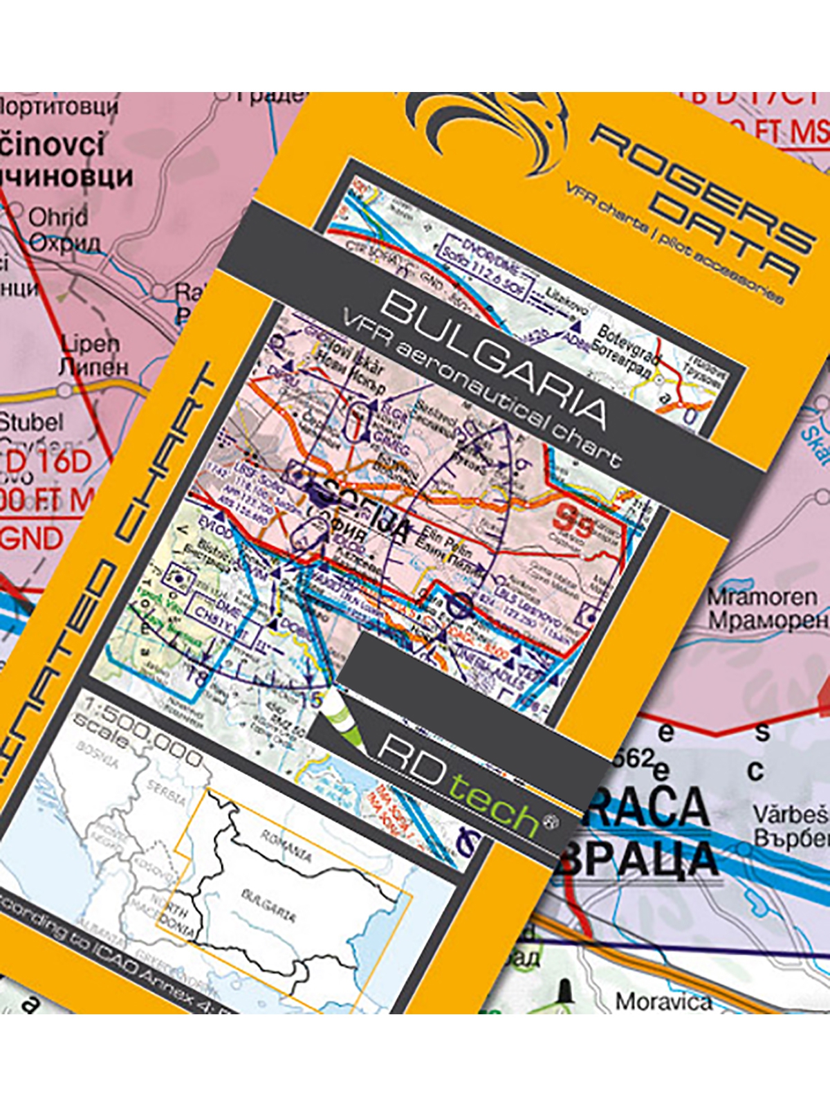 Bulgaria - Rogers Data VFR Chart, 1:500,000, laminated, folded