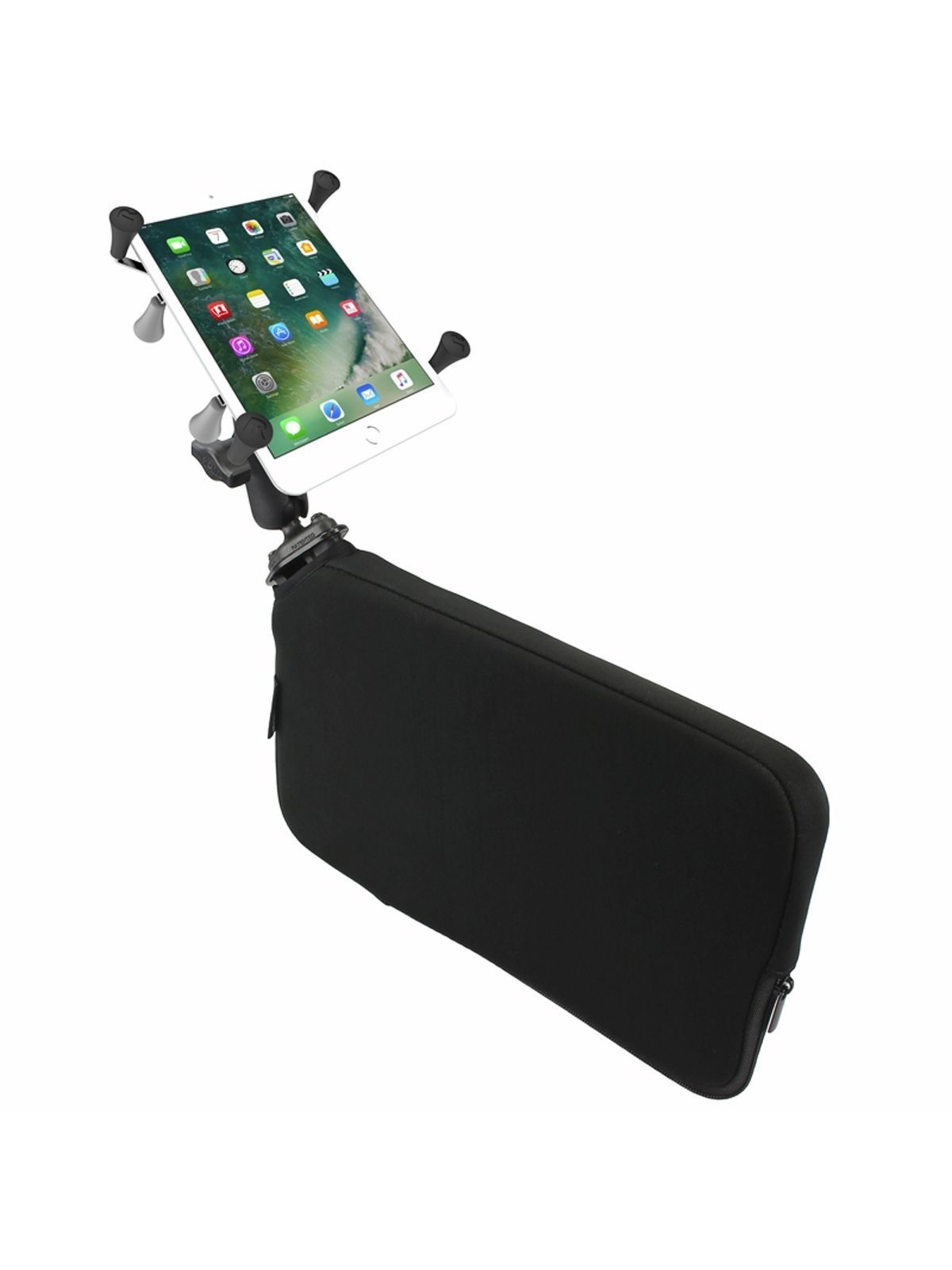RAM Mounts Fahrzeug-Halterung mit X-Grip Halteklammer für Tablets (7 Zoll) - B-Kugel (1 Zoll), Tough-Wedge (aufblasbar), mittlerer Verbindungsarm