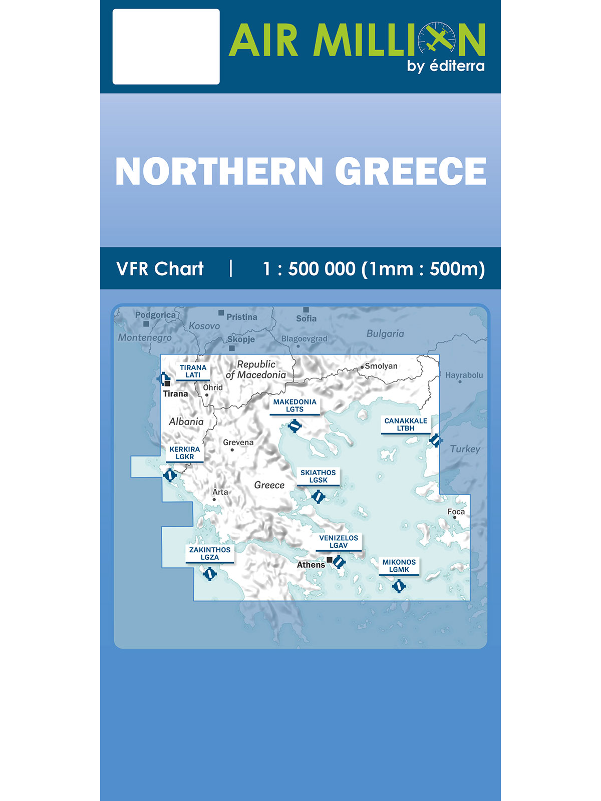 Northern Greece - Air Million Zoom VFR Chart 1:500.000, folded