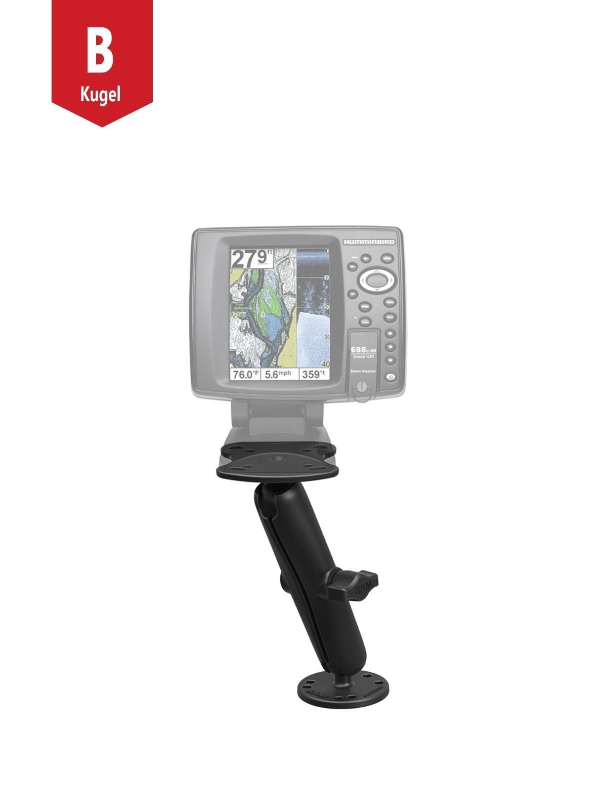 UNPKD RAM MOUNT LONG HUMMINBIRD/APELCO